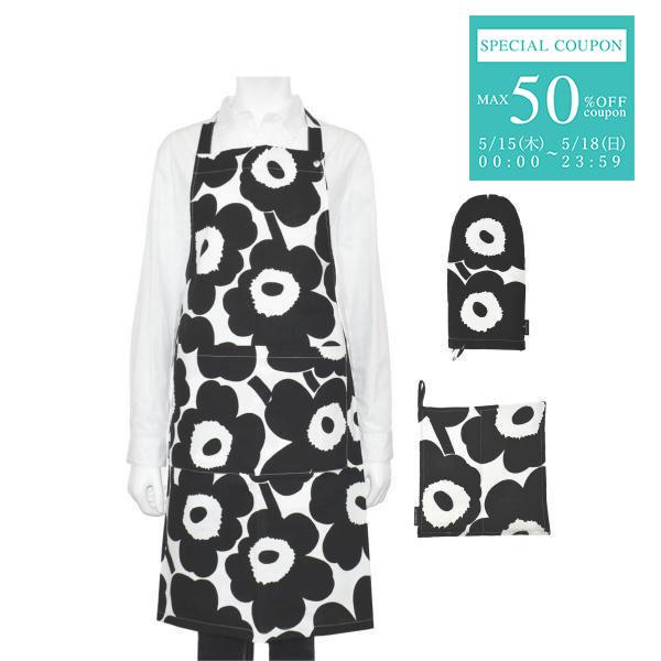 marimekko マリメッコ MARIMEKKO エプロン ブラック/ホワイト marimekko マリメッコ MARIMEKKO エプロン ブラック/ホワイト