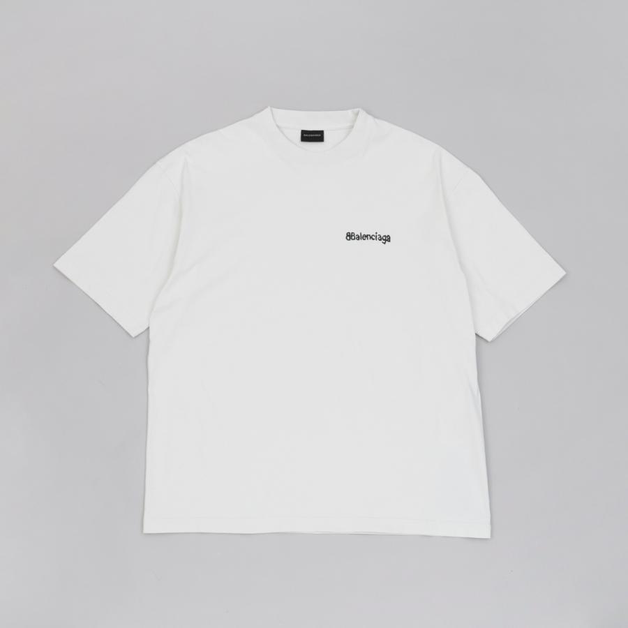 バレンシアガ BALENCIAGA Tシャツ ティーシャツ アパレル シンプル ロゴ おしゃれ 612966 DIRTY WHITE BLACK TOVO9 9081 メンズ｜1ststreet｜04