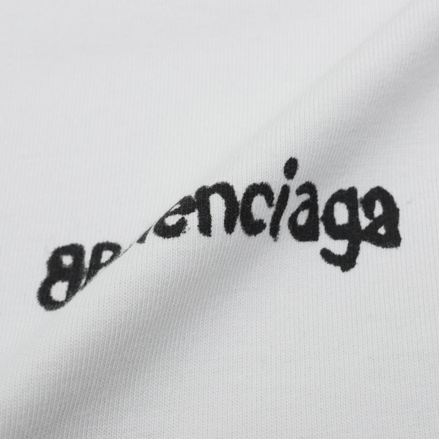 バレンシアガ BALENCIAGA Tシャツ ティーシャツ アパレル シンプル ロゴ おしゃれ 612966 DIRTY WHITE BLACK TOVO9 9081 メンズ｜1ststreet｜08