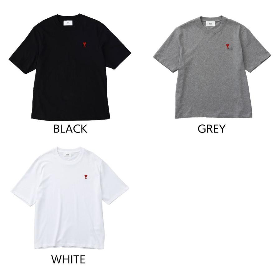 アミ パリス AMI PARIS Tシャツ XS-Lサイズ BFUTS005.726 001 アミ ロゴ クルーネック シャツ コットン オーガニック BLACK GREY WHITE｜1ststreet｜16