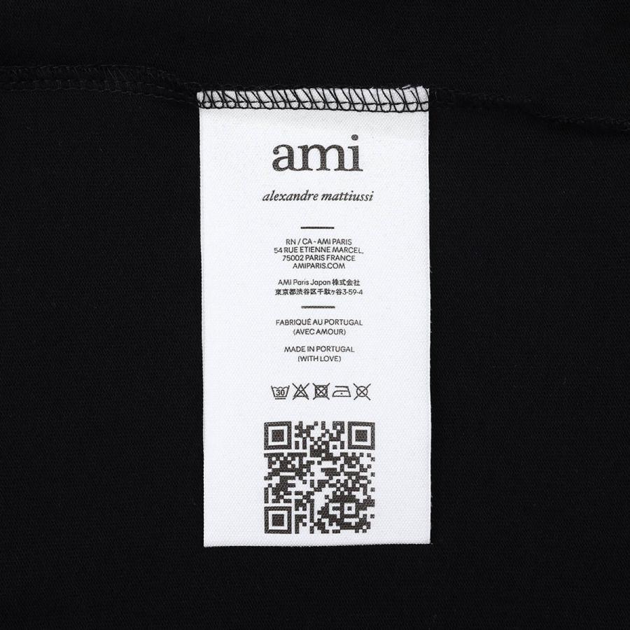 アミ パリス AMI PARIS Tシャツ XS-Lサイズ BFUTS005.726 001 アミ ロゴ クルーネック シャツ コットン オーガニック BLACK GREY WHITE｜1ststreet｜13