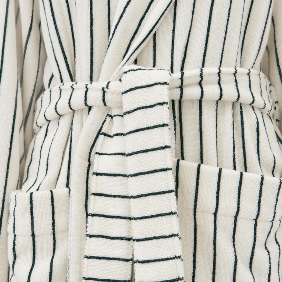 未使用 タグ付き】TEKLA バスローブ 青 ストライプ キッズサイズ