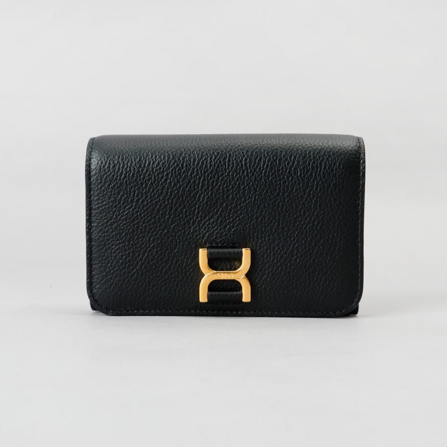 クロエ　三つ折り財布　コンパクトウォレット　マーシー　ブラック　ゴールド金具 クロエ 三つ折り財布 コンパクトウォレット マーシー ブラック