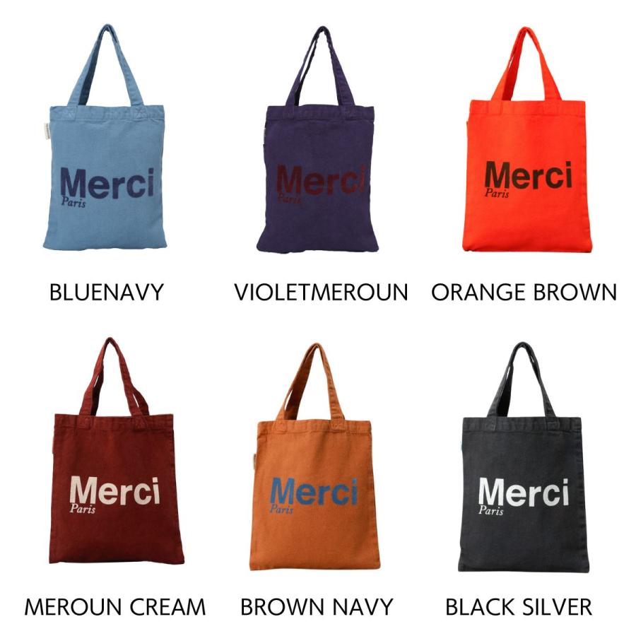 MERCI メルシー トートバッグ ミニトート コットン ロゴ MERCI メルシー トートバッグ ミニトート コットン ロゴ