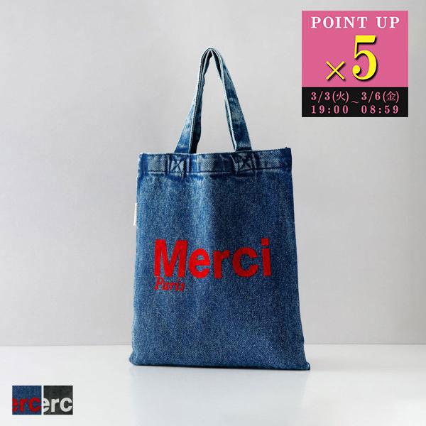MERCI（メルシー） 並行輸入 トートバッグ ミニトート コットン ロゴ