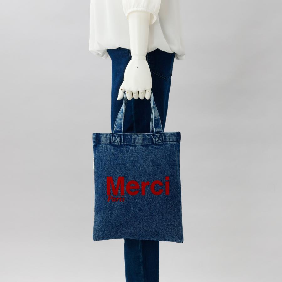 【新品未使用タグ付き】 Merci トートバッグ　ロゴ入りエコバッグ 水色 楽天市場】【公式】MILKFED. ミルクフェド MERCI LOGO TOTE
