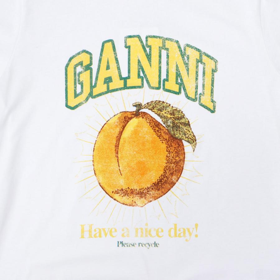 GANNI 並行輸入 ガニー Tシャツ クルーネック 半袖 コットン
