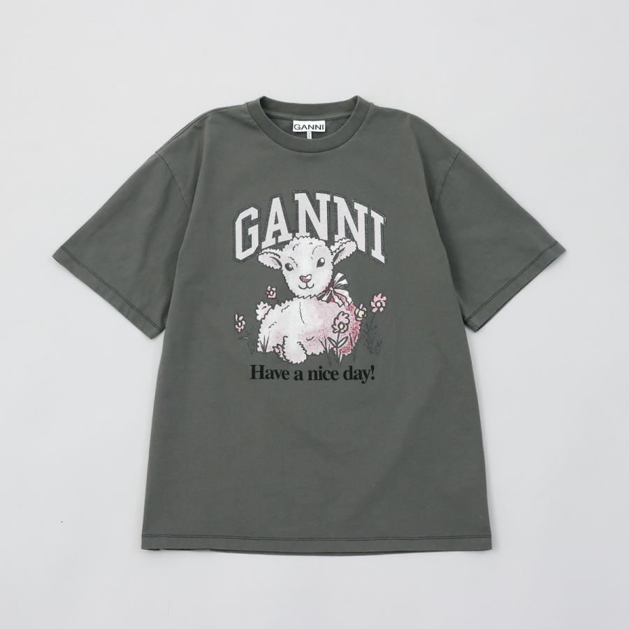 ガニー GANNI Tシャツ T3789 ティーシャツ プリントT クルーネック 