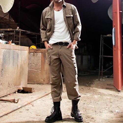 【廃番特価】M-5L 作業服 寅壱 スラブデニム 限定生産品 8270-125 長袖シャツ 綿100％ (大きいサイズも同価格) | 寅壱 | 04