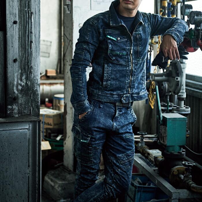 S-5L 作業服 寅壱 作業着 8920-219 デニムカーゴパンツ (作業ズボン 年間)(大きいサイズも同価格) | 寅壱 | 04