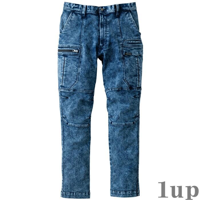 S(72)-5L(105) 作業服 寅壱 作業着 8922-219 デニムカーゴパンツ  (スリムフィット) | 寅壱 | 05