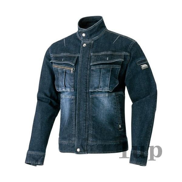 寅壱 S-5L 作業服 作業着 8930-554 ストレッチデニム 蛇腹ライダース 