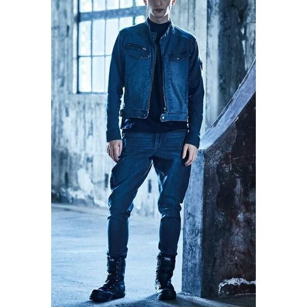 寅壱 作業服 作業着 8950-554 ストレッチデニム ライダースジャケット 