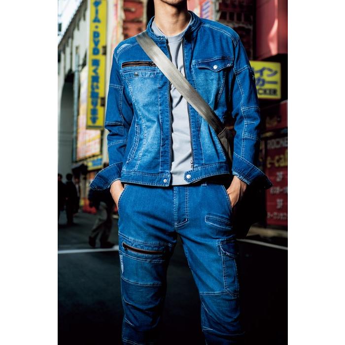 寅壱 デニム セットアップ 作業着 ストレッチ 楽天市場】【10/25限定☆5%OFFクーポン】寅壱 デニム 上下セット