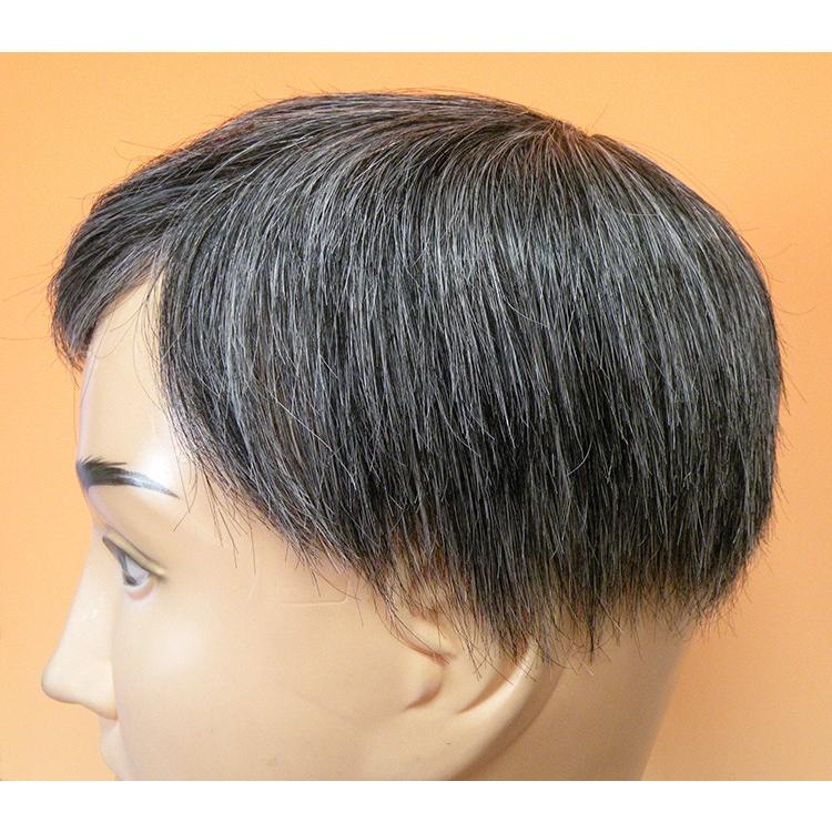 白髪50％、左パート・カット済み・耐熱人工毛と人毛のミックス　部分かつら |  | 02