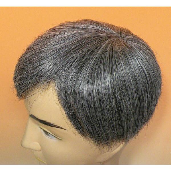 白髪60％、左つむじ人工皮膚なし・カット済み・耐熱人工毛　部分かつら |  | 01