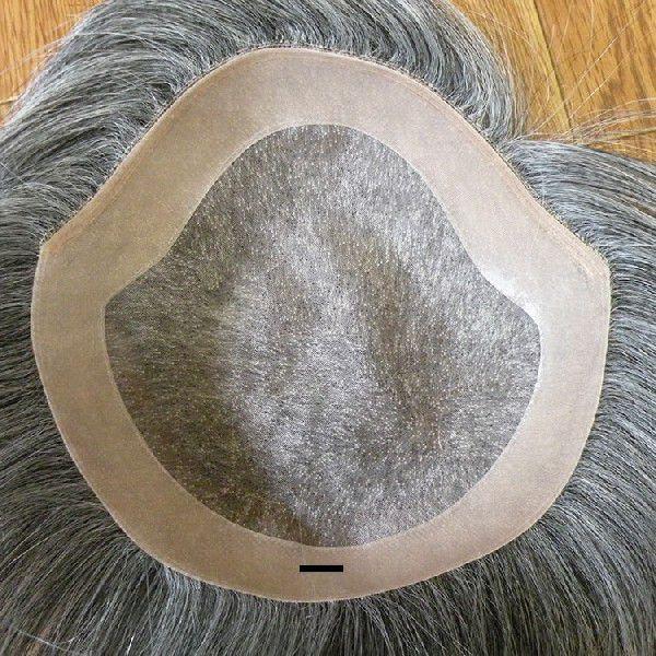 白髪60％、左つむじ人工皮膚なし・カット済み・耐熱人工毛　部分かつら |  | 02