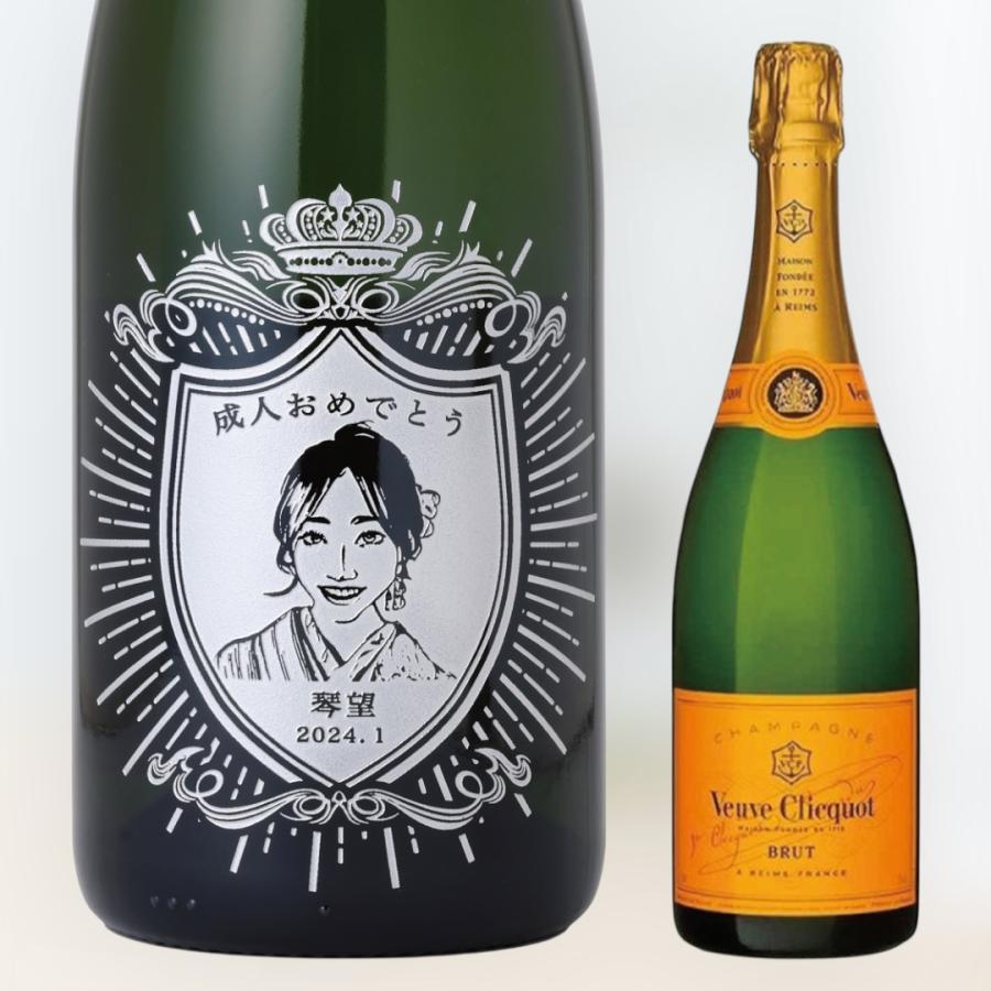 名入れ・似顔絵 彫刻ボトル】 シャンパン ヴーヴ・クリコ イエロー