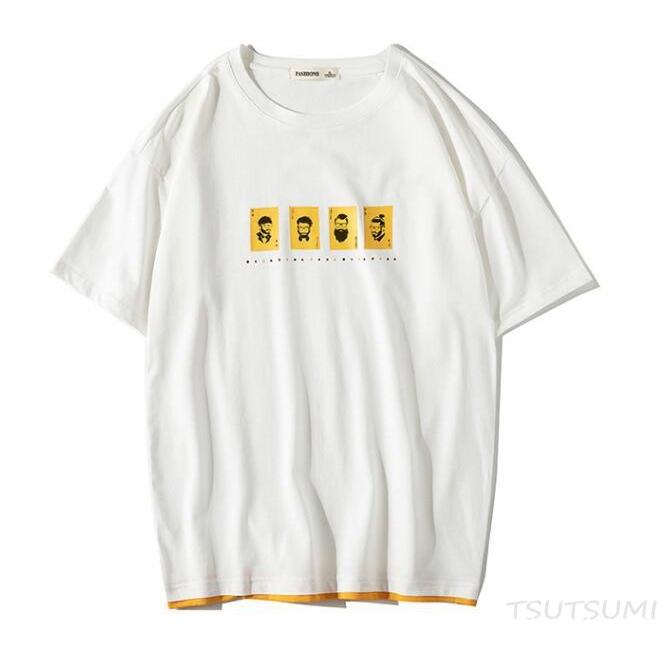 Tシャツ メンズ 半袖 おしゃれ クルーネック春 夏 イラスト プリント 綿100 コットン 3mtx01 Tsutsumi 通販 Yahoo ショッピング