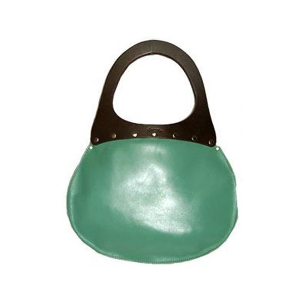 dean（ディーン） round machine ハンドバッグ ターコイズ ハンドル／茶