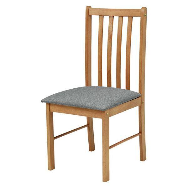 〔2脚セット〕 ダイニングチェア 約幅41cm ナチュラル×グレー 木製 組立品 リビング ダイニング 在宅ワーク〔代引不可〕