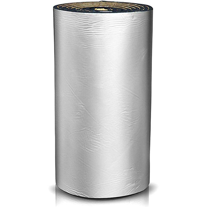 断熱マット　遮音防音材料　断熱　アルミ箔　シルバー　業務用　熱反射　保冷保温　シート遮熱　フォーム　(幅0.85m×長さ10m,　厚?5mm