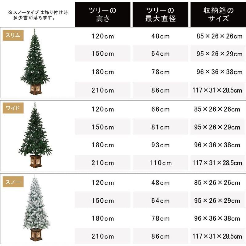 クリスマスツリー フィルムポットツリー 高級ポットツリー 組み立て式 (210cm, スリム) - 3