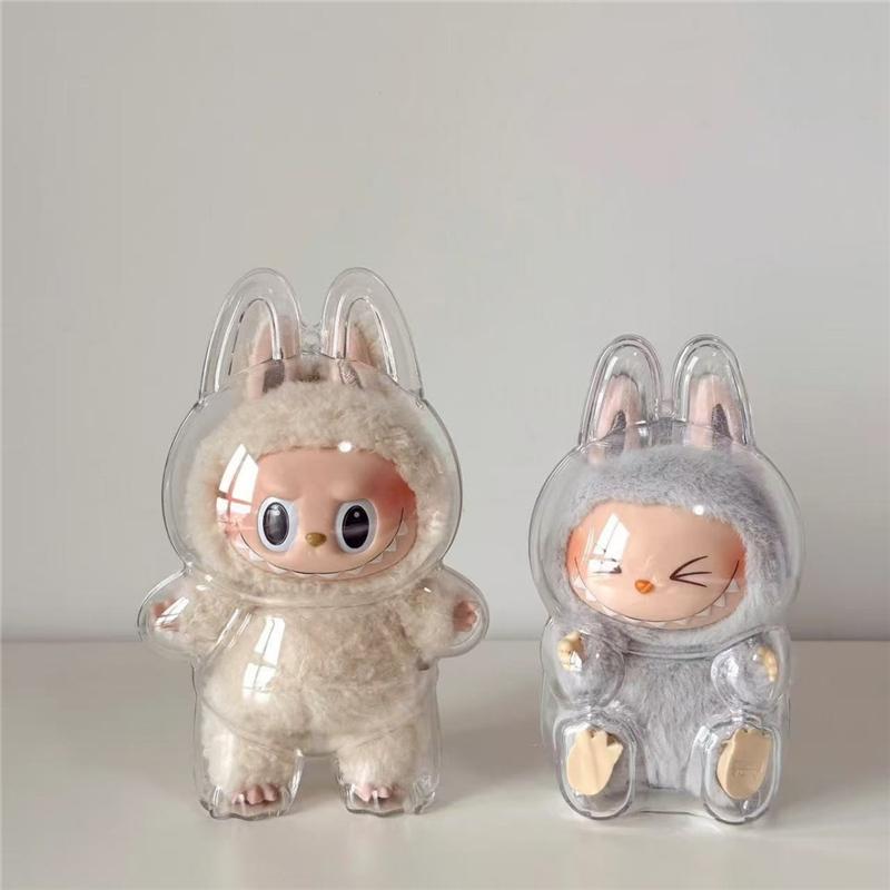 labubu ドールケース 透明 ラブブ 一二三代用 15〜17cmのLABUBU