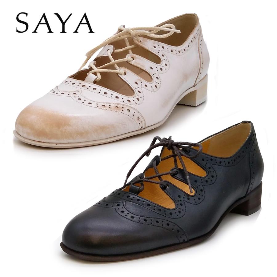 SAYA（サヤ） レディース ローヒール レースアップ シューズ 51240 靴 