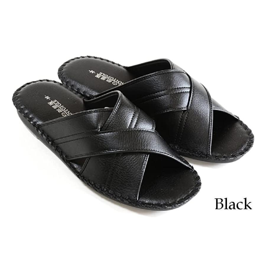 お手入れラクラク 汚れがついても中性洗剤で拭き取り出来ます パンジー メンズ ルームシューズ足を締め付けないクロスバンドデザイン8102 スリッパ父の日紳士用 室内履きpansy