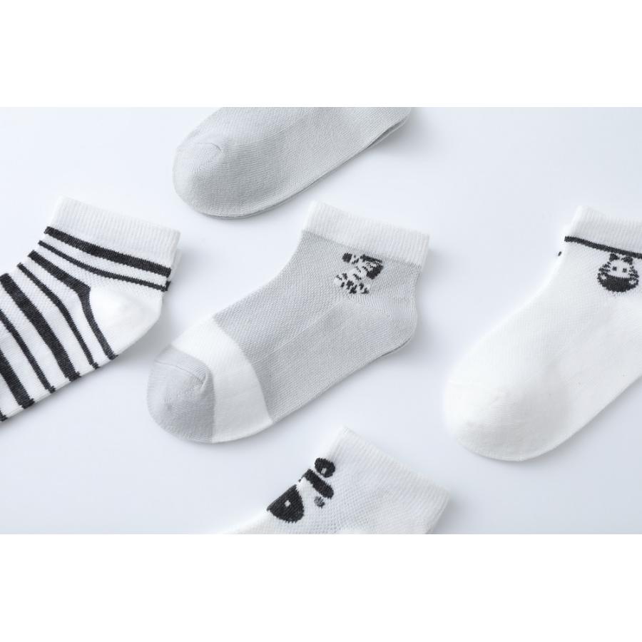 送料無料 靴下 キッズ 夏用 メッシュ こども 子供用ショートソックス 男の子 5足セット |靴下 ソックス  速乾 消臭 【b22109】(メール便) |  | 02