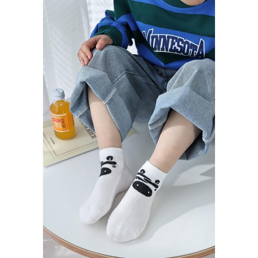 送料無料 靴下 キッズ 夏用 メッシュ こども 子供用ショートソックス 男の子 5足セット |靴下 ソックス  速乾 消臭 【b22109】(メール便) |  | 04