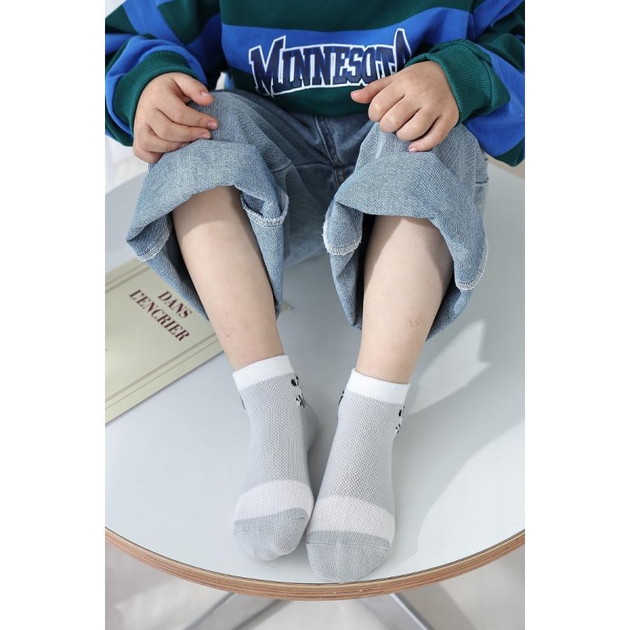 送料無料 靴下 キッズ 夏用 メッシュ こども 子供用ショートソックス 男の子 5足セット |靴下 ソックス  速乾 消臭 【b22109】(メール便) |  | 06