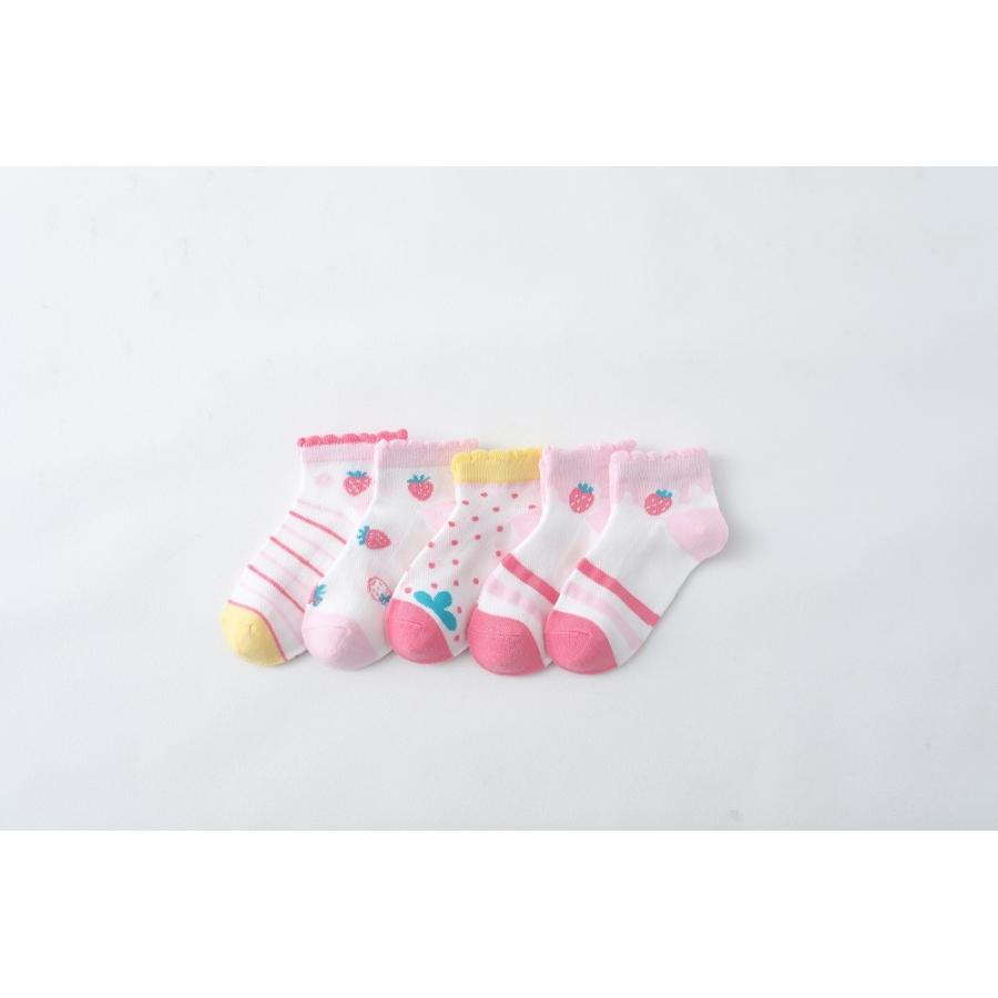 送料無料 靴下 キッズ 夏用 こども 女の子 子供用ソックス 5足セット |靴下 ソックス 速乾 消臭 【g22103】(メール便) |  | 03