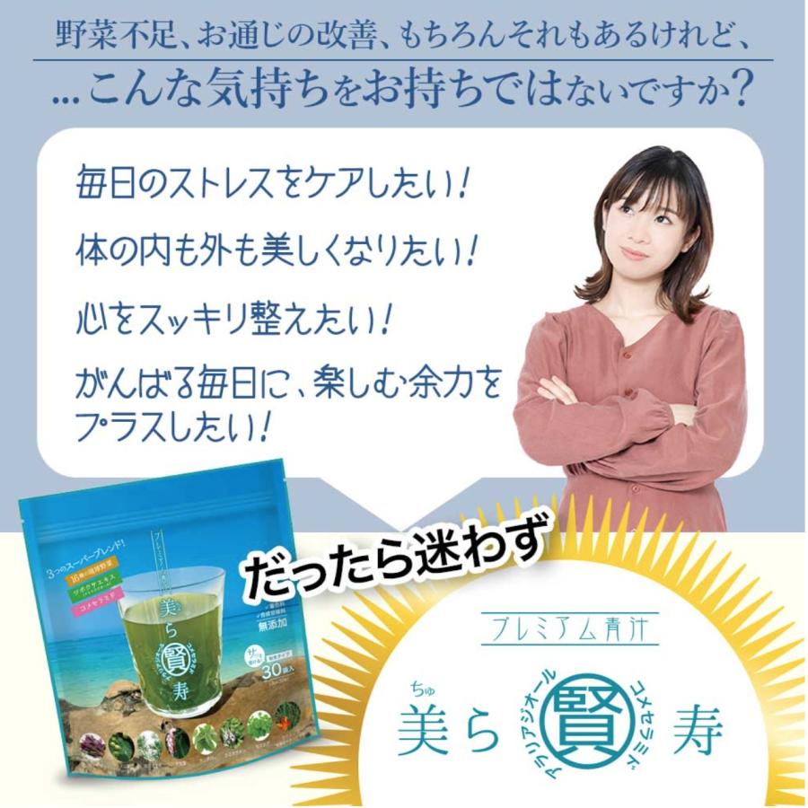 プレミアム青汁 美ら賢寿 30袋入 約1ヶ月分 粉末 サプリメント 無添加