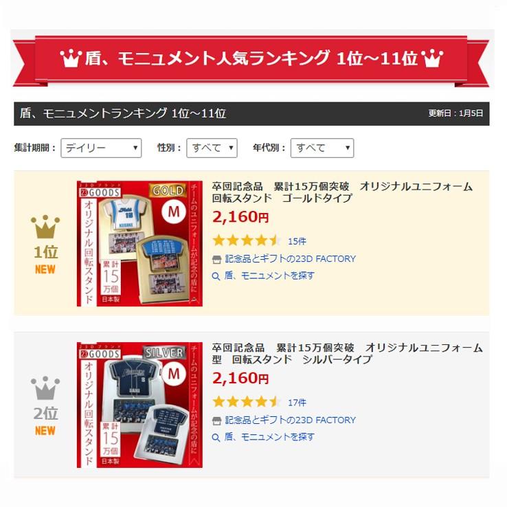 卒団記念品　累計15万個突破　オリジナルユニフォーム型　回転スタンド　ブラックタイプ |  | 12