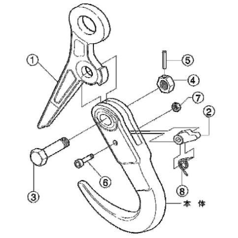 スーパーロックフック SLH-2N用 No.8 バネのみ N0.8 (メール便発送商品) | 