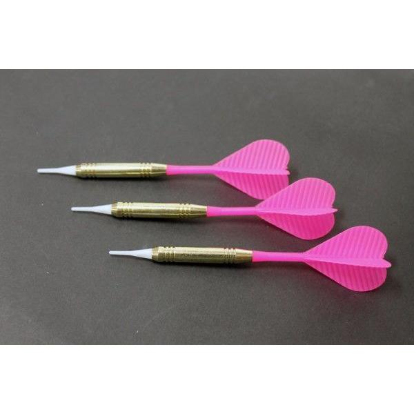 ダーツ矢 ソフトチップ ハウスダーツ[ブラック][オレンジ][ピンク][イエロー]12本セット PRO DARTS仕様 初心者 soft