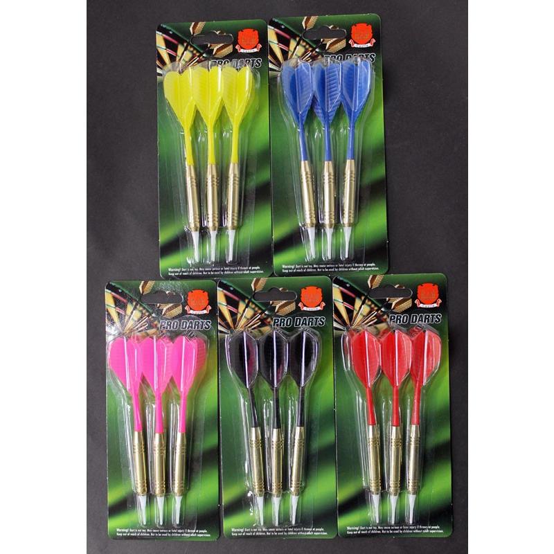 ダーツ矢 ソフトチップ ハウスダーツ ブラック ピンク ブルー イエロー レッド 15本セット Pro Darts仕様 初心者 国内正規総代理店アイテム