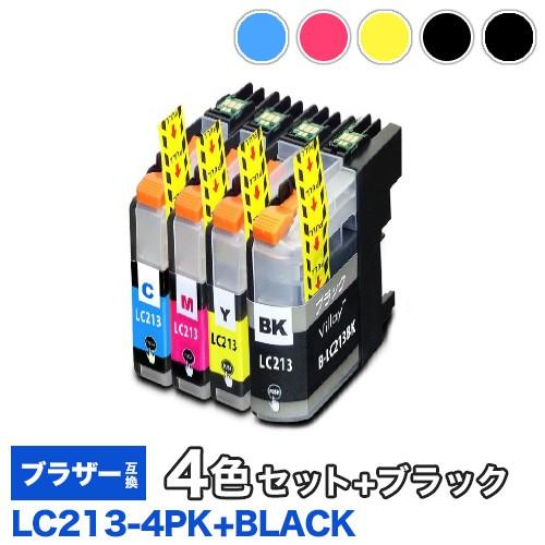 1年保証 ブラザー互換インク LC213-4PK 4色セット+BLACK ICチップ付｜24rainbow