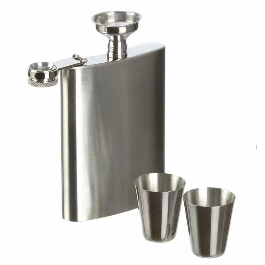 スキットル ウイスキーボトル 200ml 携帯 ステンレス製 漏斗付 水筒