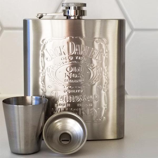 スキットル ウイスキーボトル 200ml 携帯 ステンレス製 漏斗付 水筒