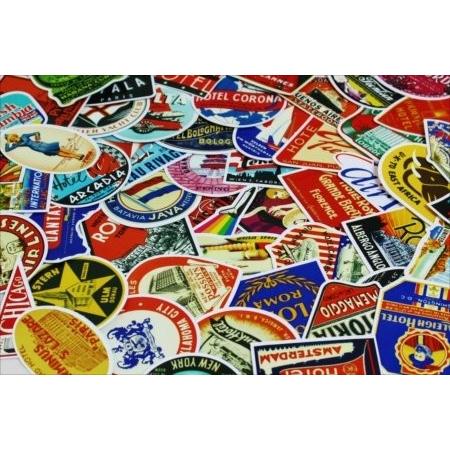 ステッカー 55枚 トラベル アンティーク調 ヴィンテージ 防水加工