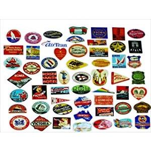 ステッカー 55枚 トラベル アンティーク調 ヴィンテージ 防水加工