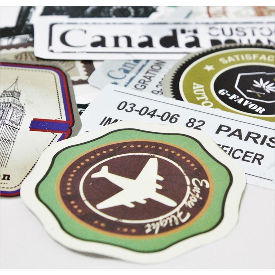 ステッカー 132枚 トラベル アンティーク調 ヴィンテージ 防水加工