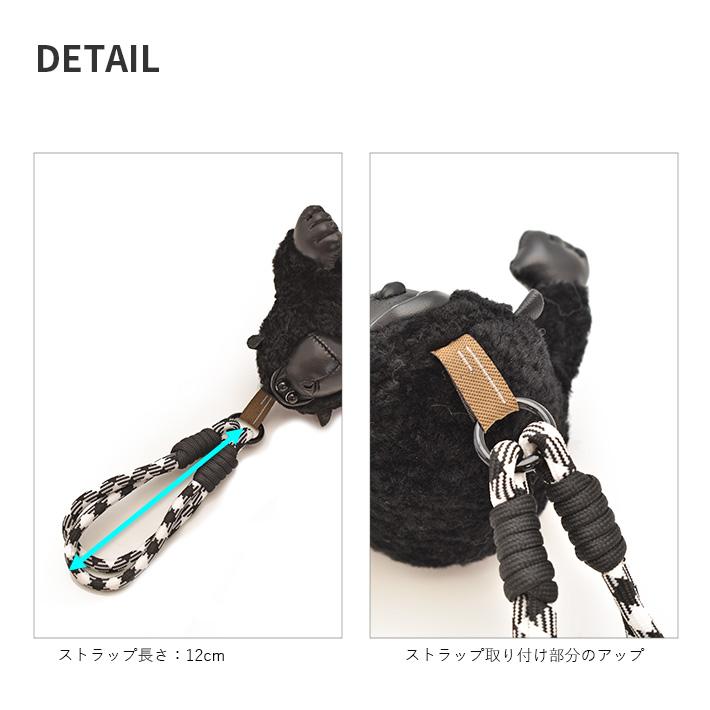 ムートン バッグチャーム キーホルダー ゴリラ型 gorilla ぬいぐるみ