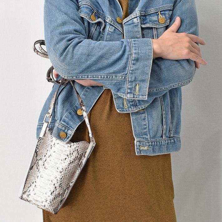 パイソン ショルダーバッグ サコッシュ スマホショルダー ポシェット 軽量 斜めがけ 本革 ヘビ 蛇革 へび革 No.408294 |  | 08