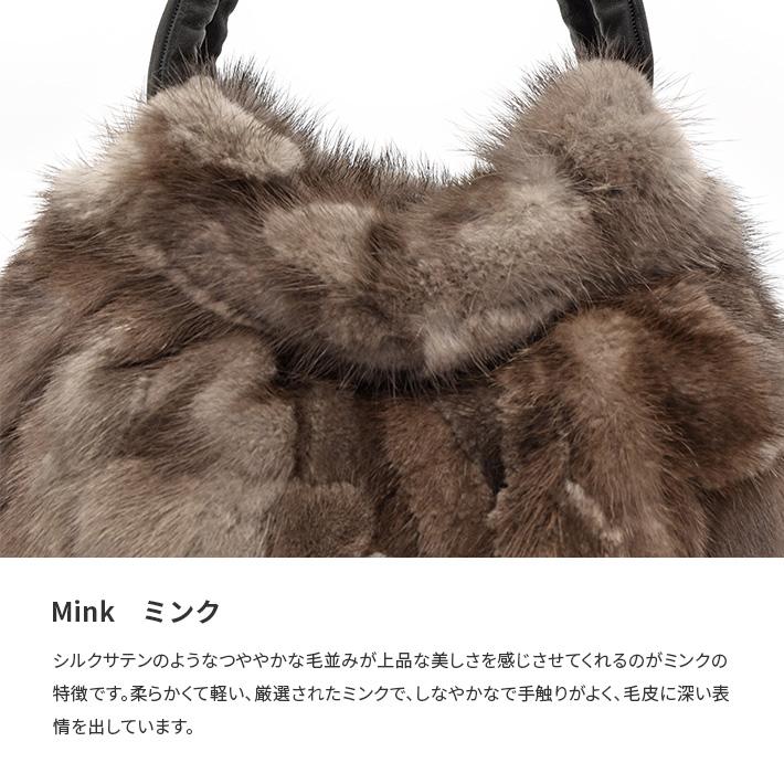 ミンク バルーントート ハンドバッグ ファーバッグ レディース おしゃれ リアルレザー 大人 女性 母 旅行 プレゼント ギフト 秋冬 No.408928 |  | 05