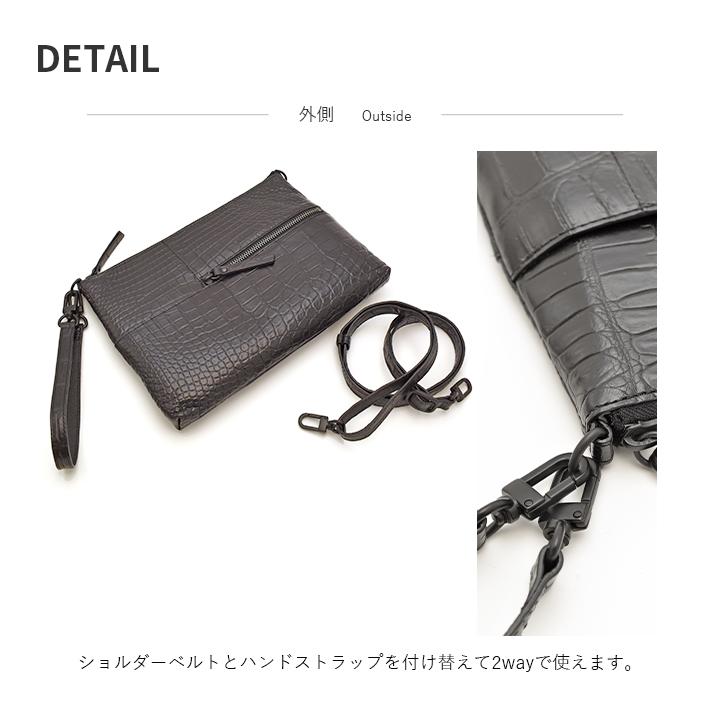 クロコダイル セカンドバッグ ショルダーバッグ クラッチバッグ マット 本革 本皮 リアルレザー 鰐革 ワニ革 メンズ レディース 男女兼用 No.508814の画像