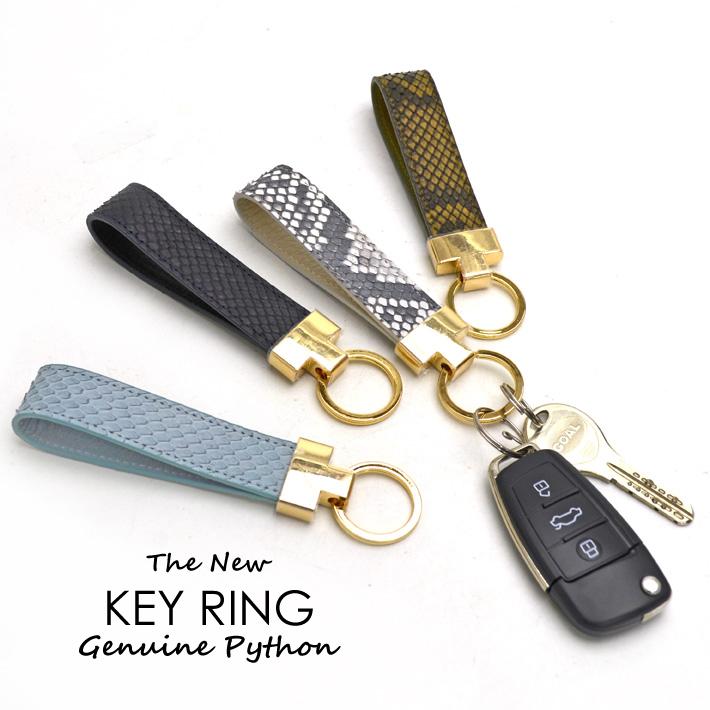 パイソン キーホルダー キーケース　キーリング ゴールド金具 鍵 本革 蛇革 ヘビ革 レディース メンズ 男女兼用 No.607268 |  | 01
